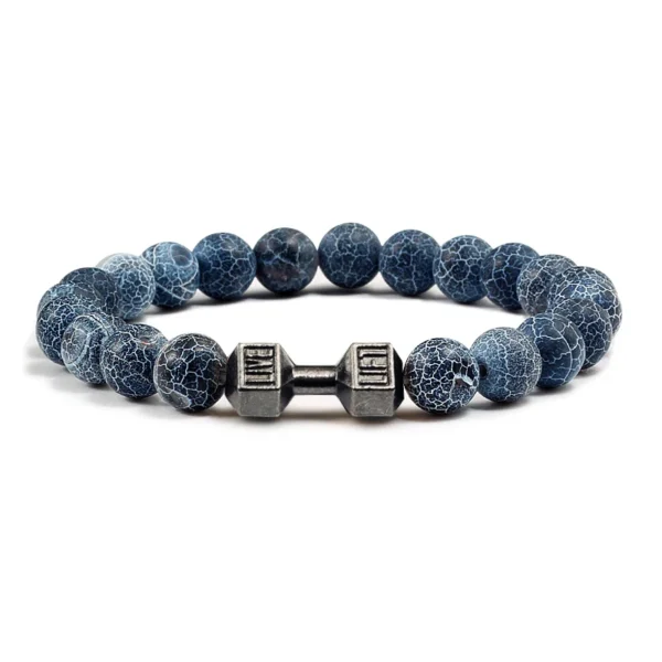 Dumbbell Beaded Bracelet Weathered Adjustable Wristband Dumbbell Beaded Bracelet for Men & Women