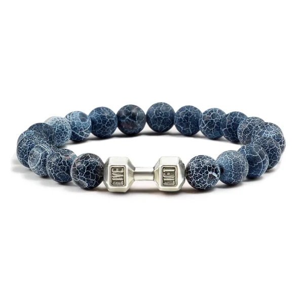 Dumbbell Beaded Bracelet Weathered Adjustable Wristband Dumbbell Beaded Bracelet for Men & Women