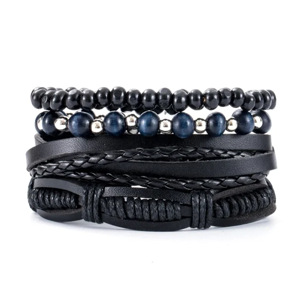 Eif Dock Vintage Gothic Punk Bracelet Skull Leather