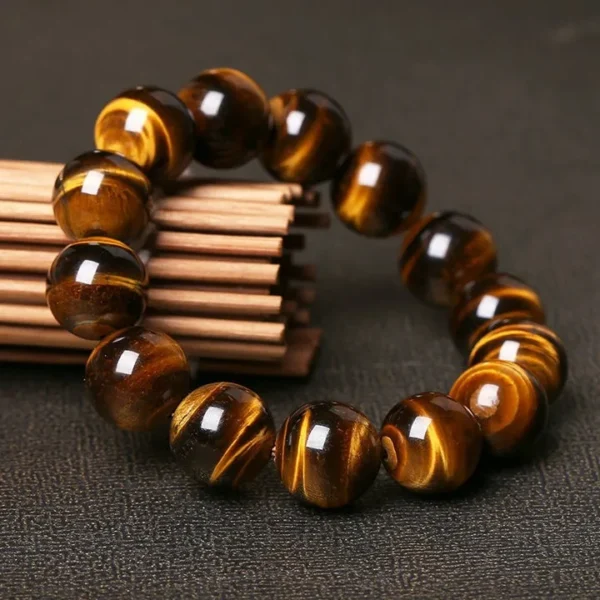 Fashion 5A Natural Tiger's Eye Stone Bracelet – Unisex Beaded Bangle for Women & Men