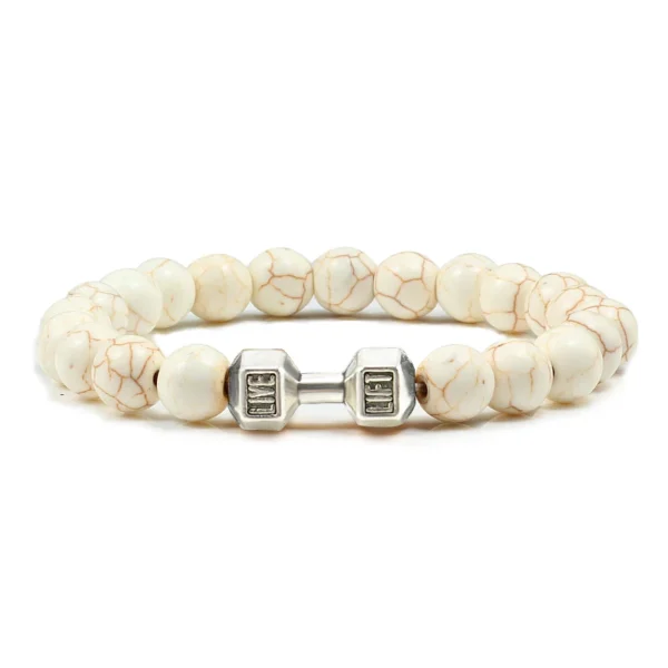 Dumbbell Beaded Bracelet Weathered Adjustable Wristband Dumbbell Beaded Bracelet for Men & Women