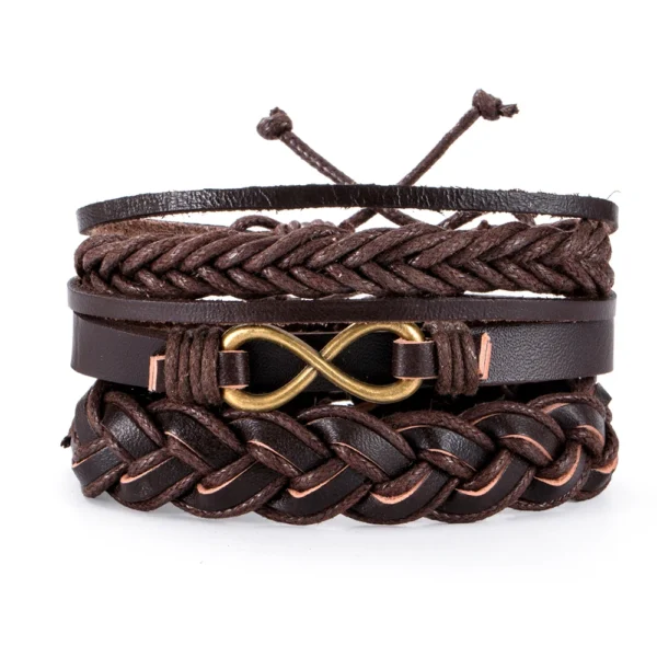 Eif Dock Vintage Gothic Punk Bracelet Skull Leather