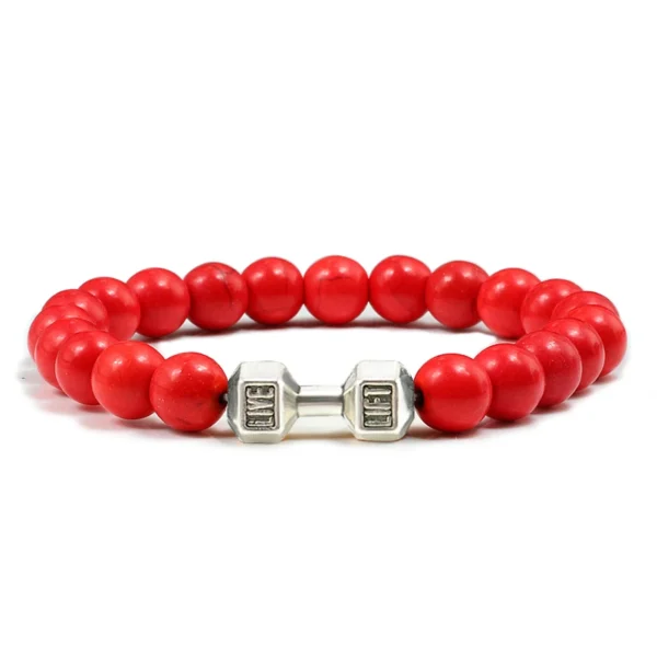 Dumbbell Beaded Bracelet Weathered Adjustable Wristband Dumbbell Beaded Bracelet for Men & Women
