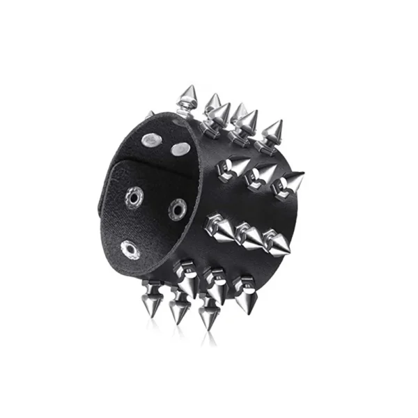 Rock PU Leather Bracelet Punk Spikes, Rivets, Skull & Heart Design