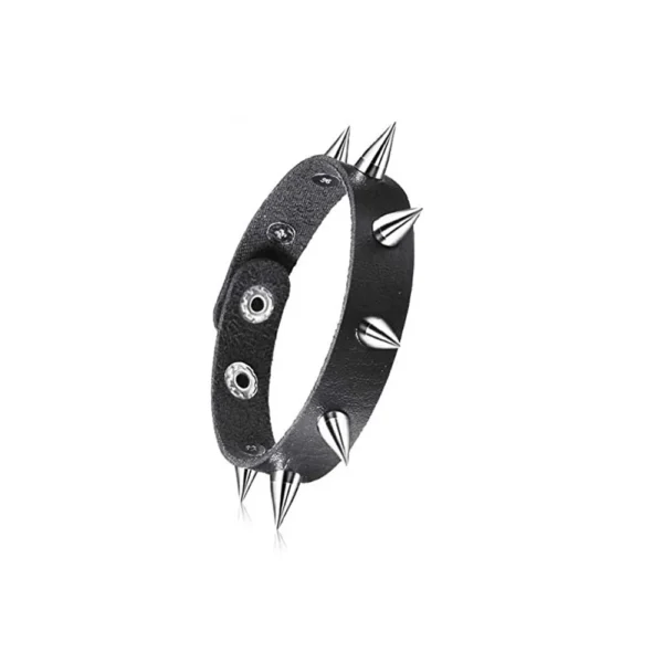 Rock PU Leather Bracelet Punk Spikes, Rivets, Skull & Heart Design