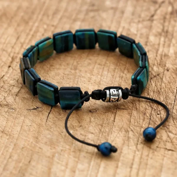 Boho 10mm Square Tiger Eye Stone Braided Bracelet – Boho Punk Friendship Bangle