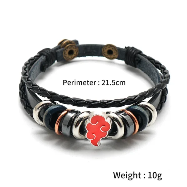 One Piece Pirate Bracelet Luffy Straw Hat Punk Black Leather Woven Design