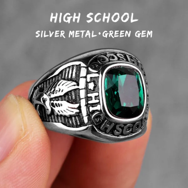 Mens Rhinestone Eagle Ring Punk Hip-hop Style For Bikers
