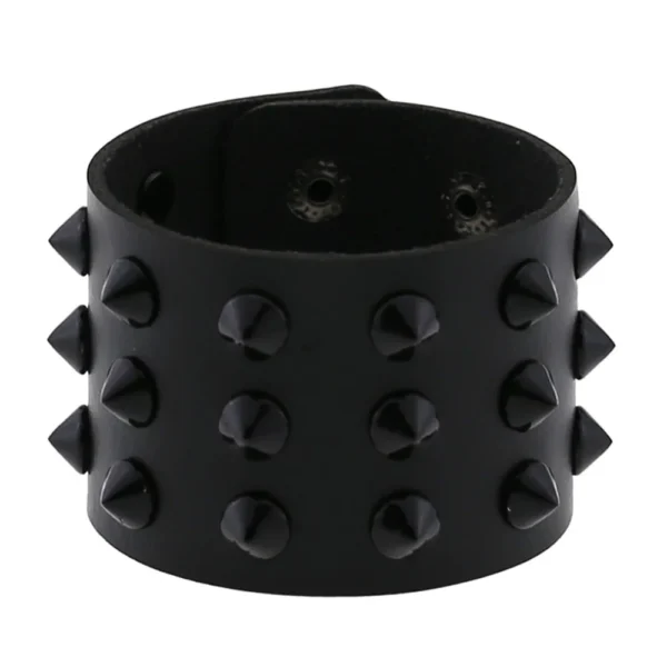 Rock PU Leather Bracelet Punk Spikes, Rivets, Skull & Heart Design