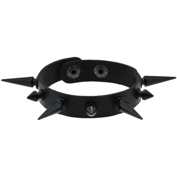 Rock PU Leather Bracelet Punk Spikes, Rivets, Skull & Heart Design