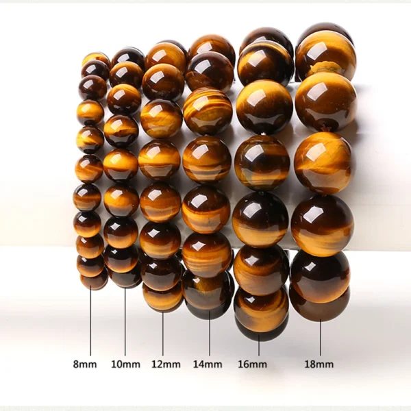 Fashion 5A Natural Tiger's Eye Stone Bracelet – Unisex Beaded Bangle for Women & Men