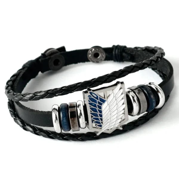 One Piece Pirate Bracelet Luffy Straw Hat Punk Black Leather Woven Design