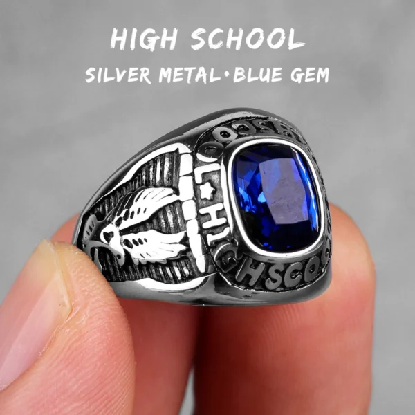 Mens Rhinestone Eagle Ring Punk Hip-hop Style For Bikers