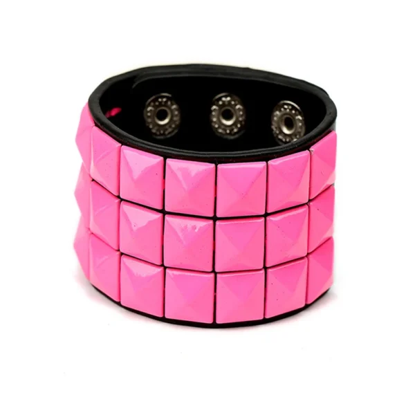 Rock PU Leather Bracelet Punk Spikes, Rivets, Skull & Heart Design