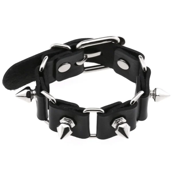 Rock PU Leather Bracelet Punk Spikes, Rivets, Skull & Heart Design