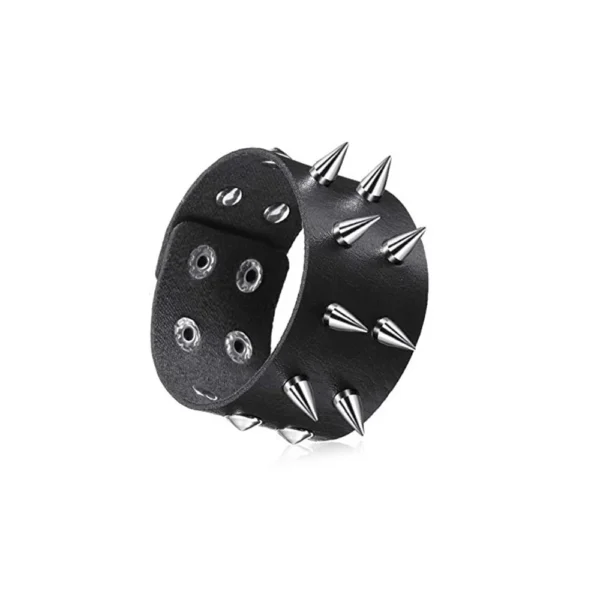 Rock PU Leather Bracelet Punk Spikes, Rivets, Skull & Heart Design
