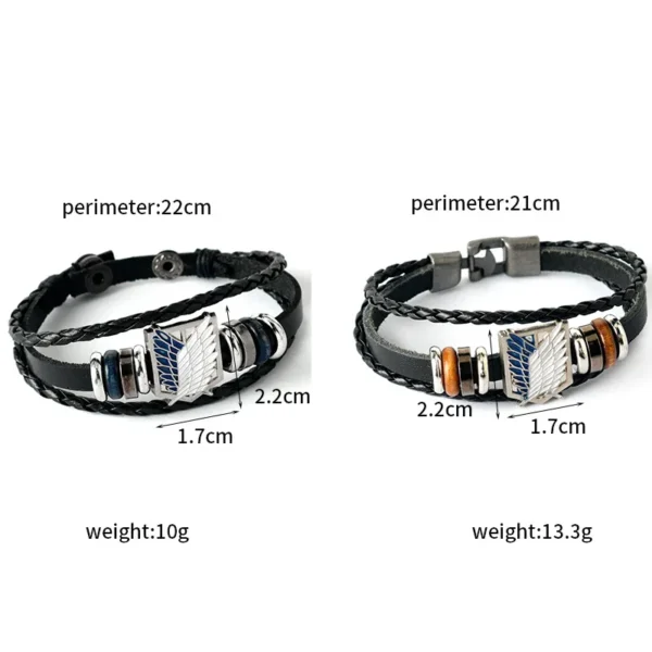 One Piece Pirate Bracelet Luffy Straw Hat Punk Black Leather Woven Design