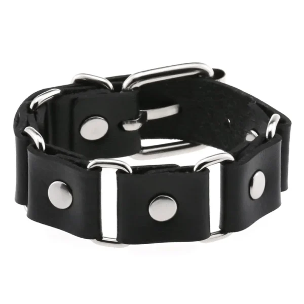 Rock PU Leather Bracelet Punk Spikes, Rivets, Skull & Heart Design