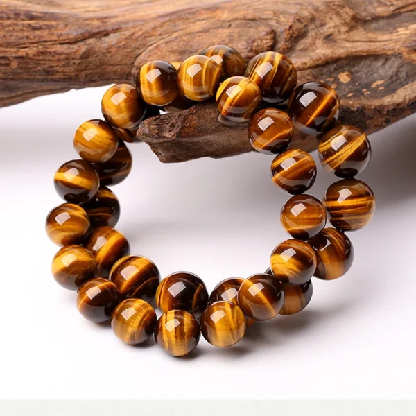 Fashion 5A Natural Tiger's Eye Stone Bracelet – Unisex Beaded Bangle for Women & Men