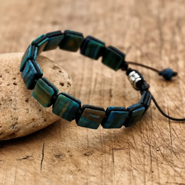Boho 10mm Square Tiger Eye Stone Braided Bracelet – Boho Punk Friendship Bangle