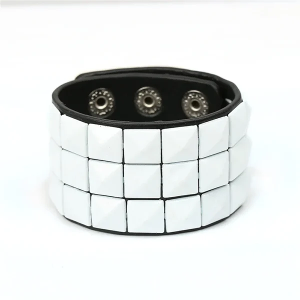 Rock PU Leather Bracelet Punk Spikes, Rivets, Skull & Heart Design