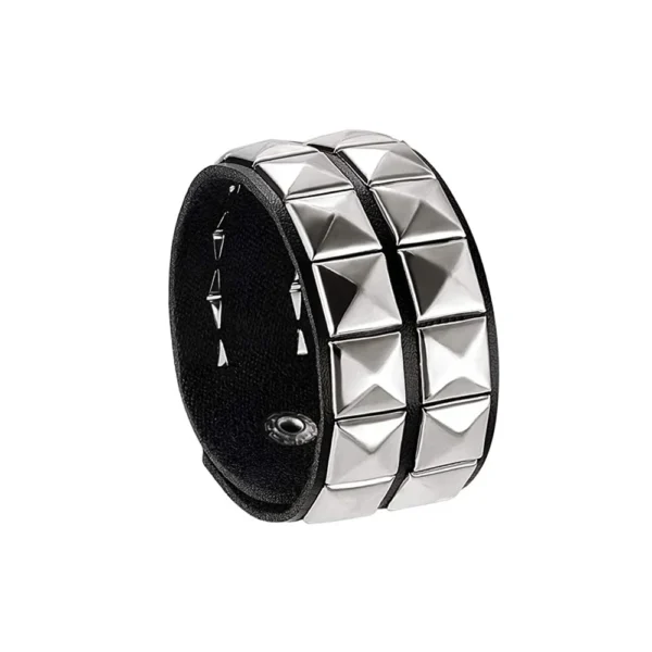 Rock PU Leather Bracelet Punk Spikes, Rivets, Skull & Heart Design