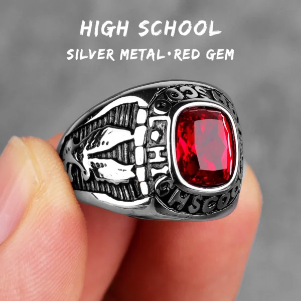 Mens Rhinestone Eagle Ring Punk Hip-hop Style For Bikers
