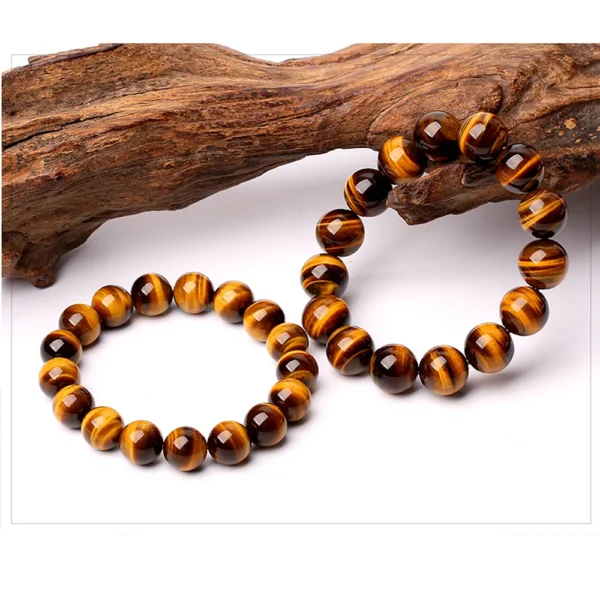 Fashion 5A Natural Tiger's Eye Stone Bracelet – Unisex Beaded Bangle for Women & Men