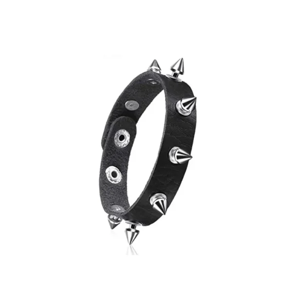 Rock PU Leather Bracelet Punk Spikes, Rivets, Skull & Heart Design