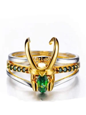 Minimalist Loki Helmet Stacking Ring Set 3-Piece Unisex Fashion Jewelry