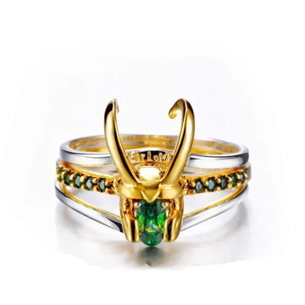 Minimalist Loki Helmet Stacking Ring Set 3-Piece Unisex Fashion Jewelry