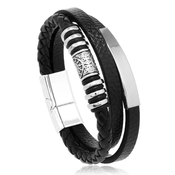 Trendy Multilayer Leather Bracelet for Men