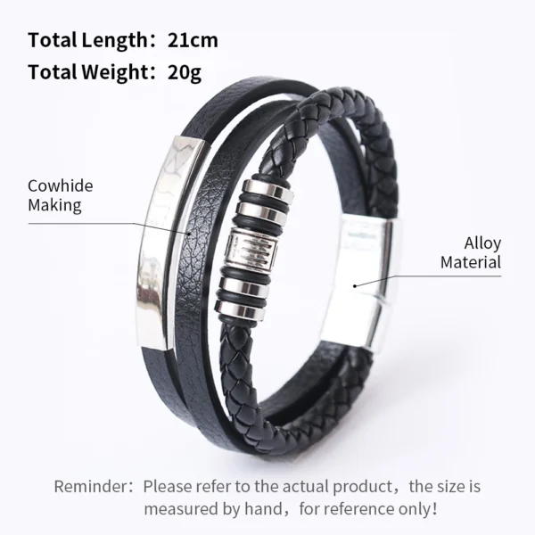 Trendy Multilayer Leather Bracelet for Men