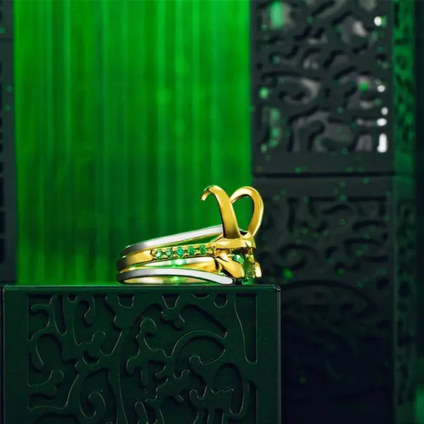 Minimalist Loki Helmet Stacking Ring Set 3-Piece Unisex Fashion Jewelry